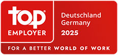Rotes Siegel von "Top Employer Germany 2025"
